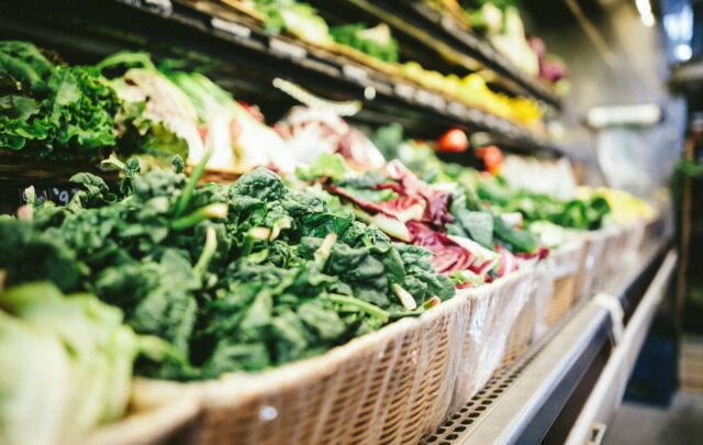 Vegetables in a grocery store